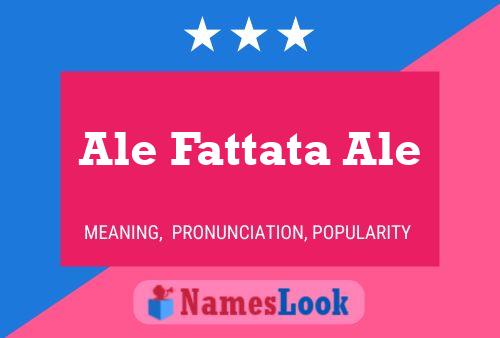 Ale Fattata Ale Name Poster