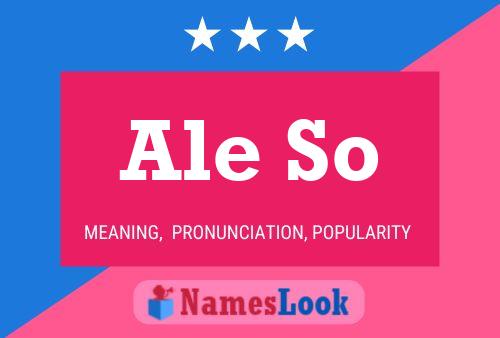 Ale So Name Poster