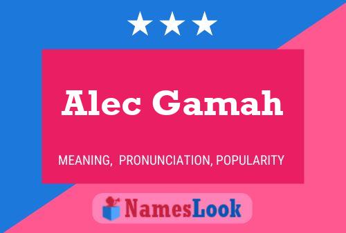 Alec Gamah Name Poster