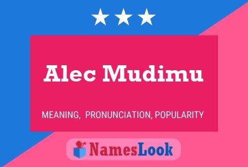 Alec Mudimu Name Poster