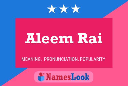 Aleem Rai Name Poster