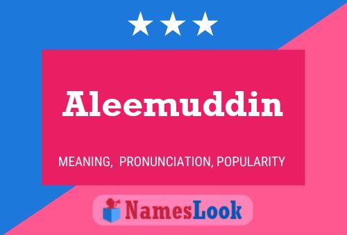 Aleemuddin Name Poster