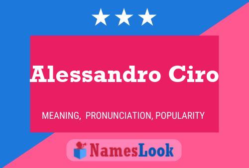 Alessandro Ciro Name Poster