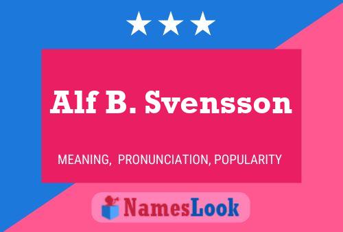 Alf B. Svensson Name Poster