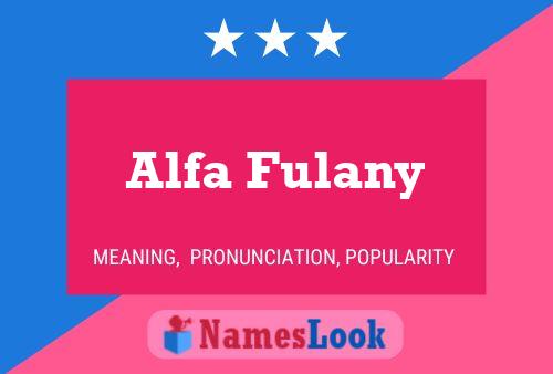 Alfa Fulany Name Poster