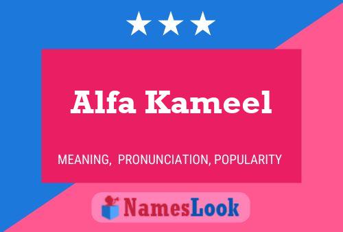 Alfa Kameel Name Poster