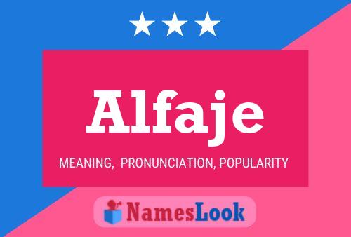 Alfaje Name Poster