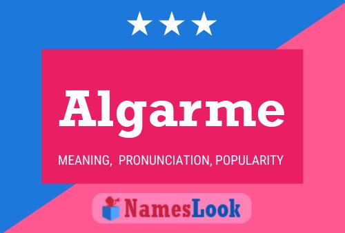 Algarme Name Poster