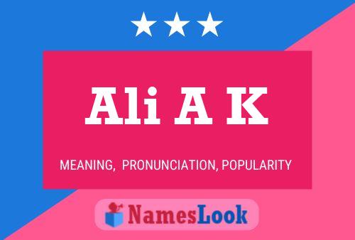 Ali A K Name Poster