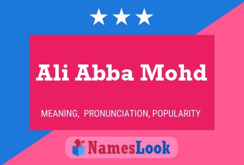 Ali Abba Mohd Name Poster