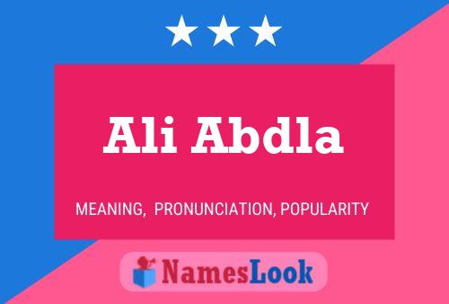 Ali Abdla Name Poster