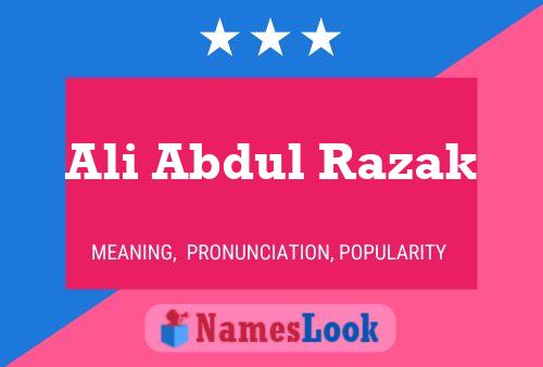 Ali Abdul Razak Name Poster