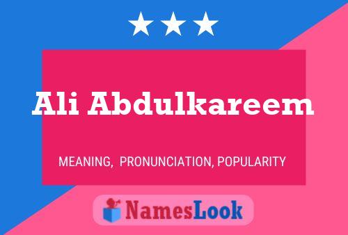 Ali Abdulkareem Name Poster