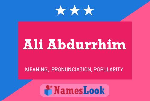 Ali Abdurrhim Name Poster