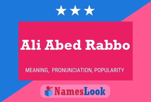 Ali Abed Rabbo Name Poster