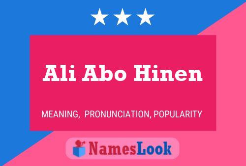 Ali Abo Hinen Name Poster