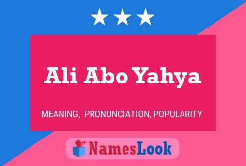 Ali Abo Yahya Name Poster