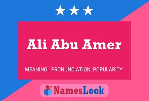 Ali Abu Amer Name Poster