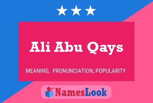 Ali Abu Qays Name Poster