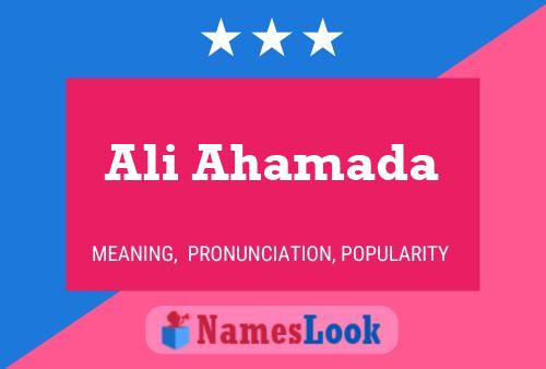 Ali Ahamada Name Poster