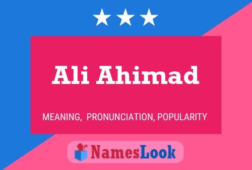 Ali Ahimad Name Poster