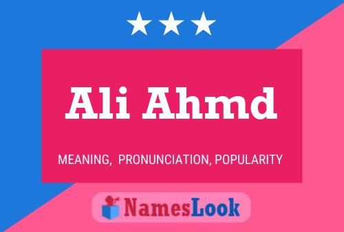 Ali Ahmd Name Poster