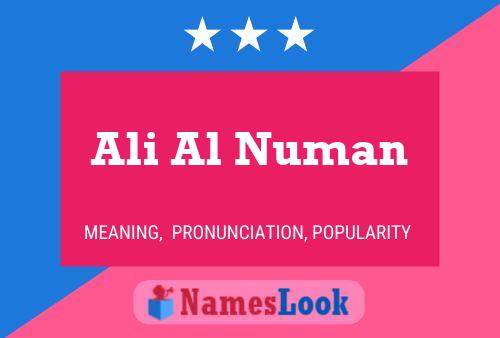 Ali Al Numan Name Poster