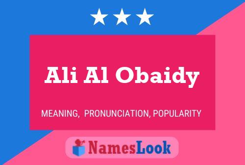 Ali Al Obaidy Name Poster