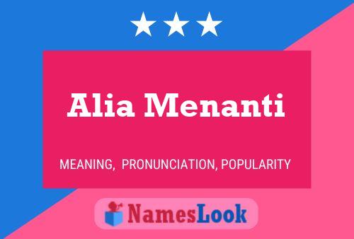 Alia Menanti Name Poster