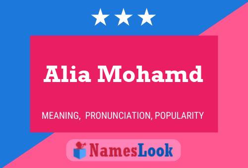 Alia Mohamd Name Poster