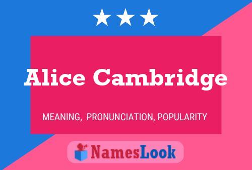 Alice Cambridge Name Poster