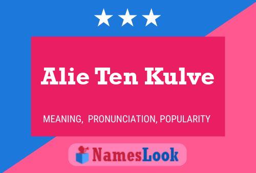 Alie Ten Kulve Name Poster