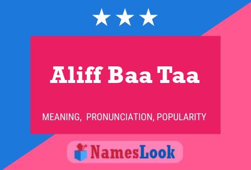 Aliff Baa Taa Name Poster