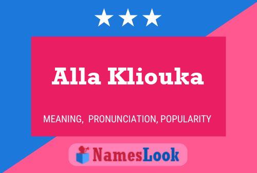 Alla Kliouka Name Poster