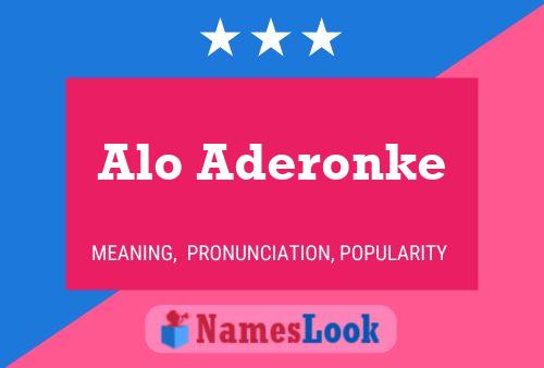 Alo Aderonke Name Poster