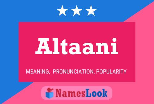 Altaani Name Poster