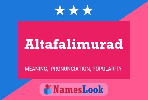 Altafalimurad Name Poster