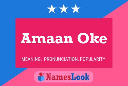 Amaan Oke Name Poster