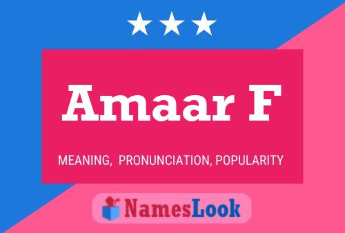 Amaar F Name Poster