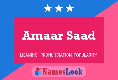 Amaar Saad Name Poster