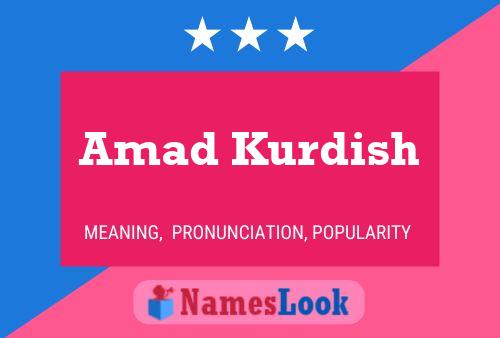 Amad Kurdish Name Poster