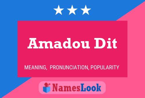 Amadou Dit Name Poster