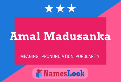 Amal Madusanka Name Poster