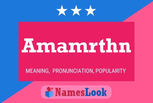 Amamrthn Name Poster