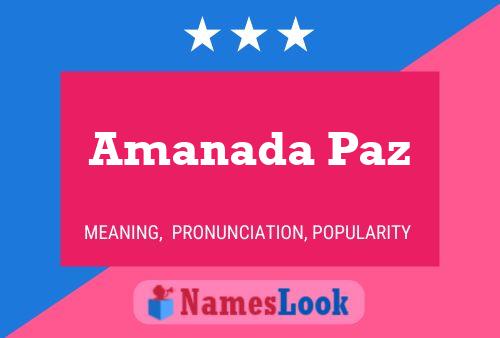 Amanada Paz Name Poster