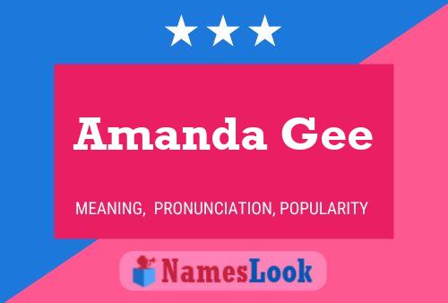 Amanda Gee Name Poster