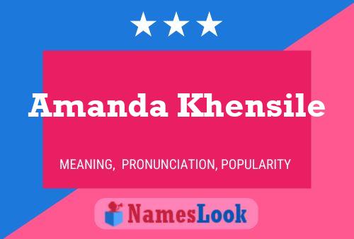 Amanda Khensile Name Poster