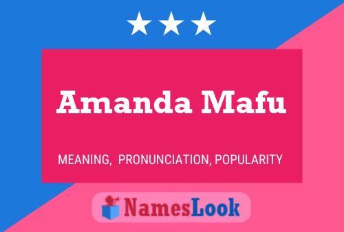 Amanda Mafu Name Poster