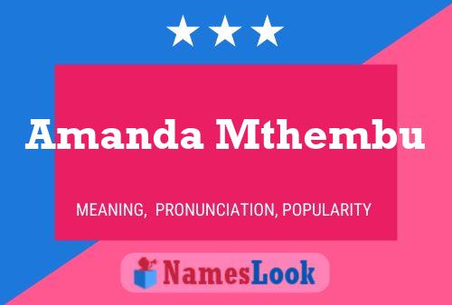 Amanda Mthembu Name Poster