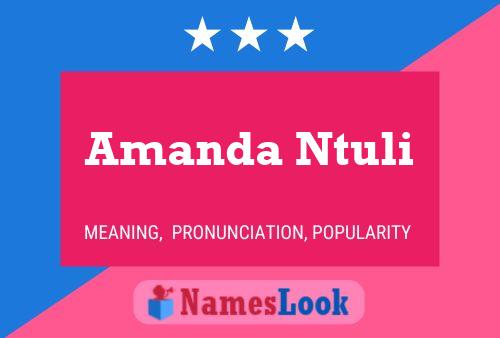 Amanda Ntuli Name Poster